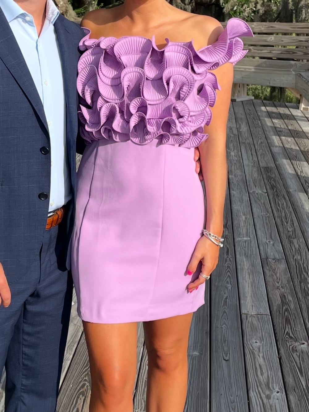 Lilac Ruffle-Top Mini Dress - Women